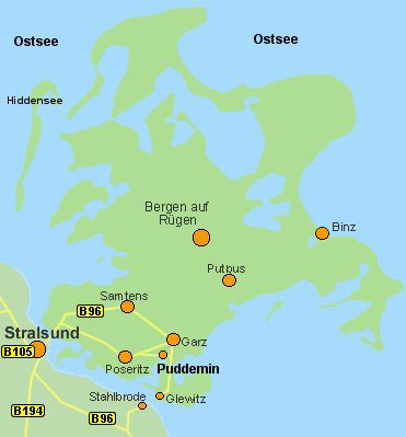 Reetdach - Ferienhäuser auf Rügen - Anfahrt